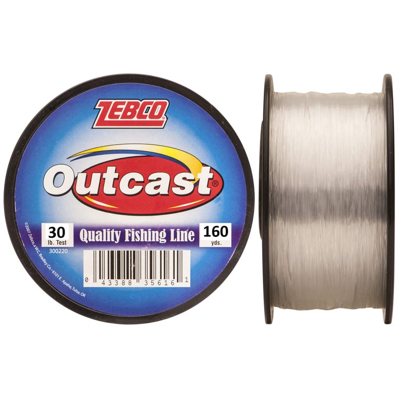 Zebco Outcast Monofilament Fishing Line, 725-Yards, 4-Pound, Low Memory and Stretch, High Tensile Strength, Blue